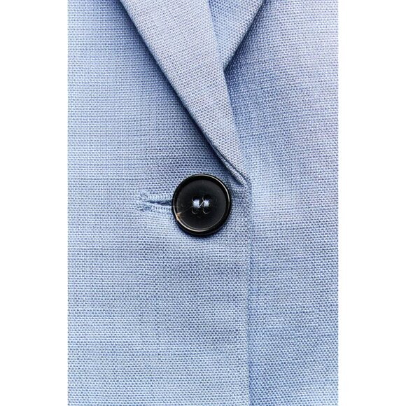 NWT ZARA ZW COLLECTION LIGHT BLUE BUTTONED TAILORED JACKET, SIZE: Small - Picture 7 of 13